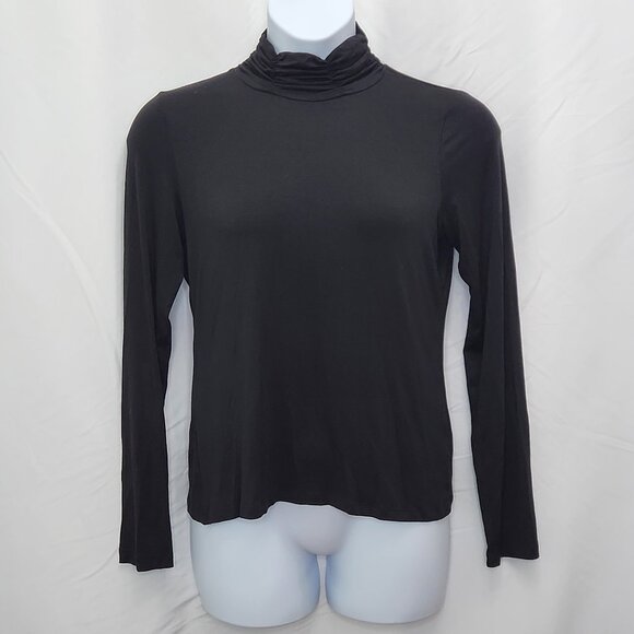 NEW Jillian & Nicole Mock Neck Knit Top Womens Large Black Long Sleeve TT03X - Picture 1 of 6